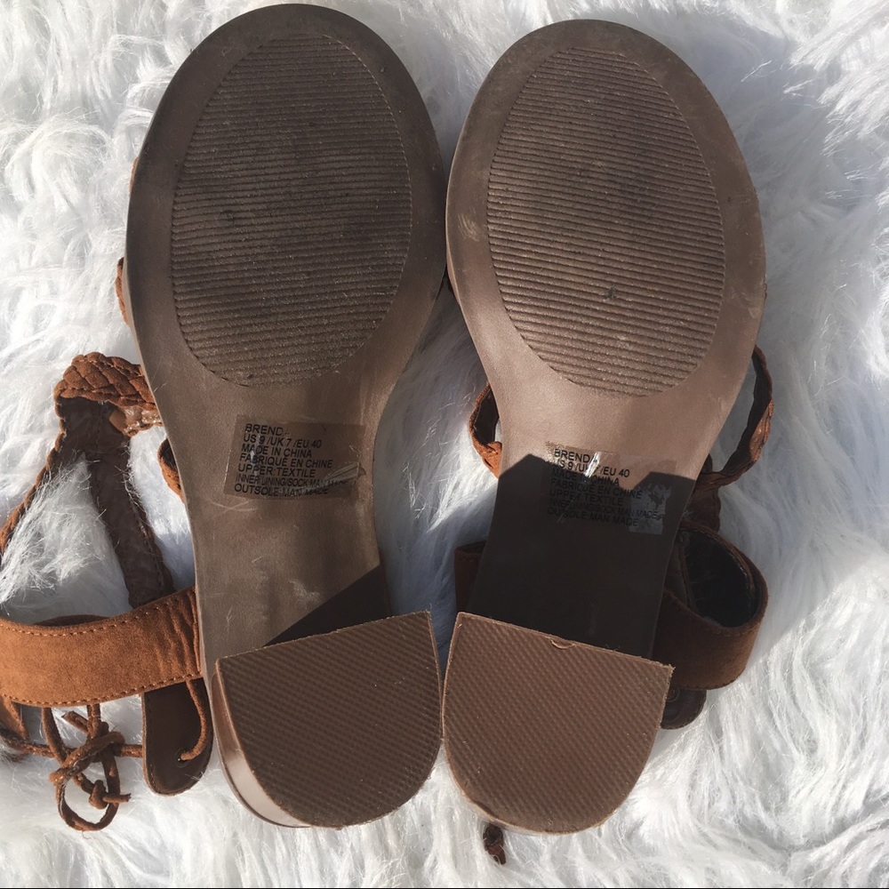 JustFab Brenda Braided Heeled Sandal in Cognac - Picture 5 of 6